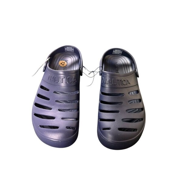 Nautica River Edge Blue Navy Rubber Clogs Loafers Men's Size 12 KM3391 - Picture 1 of 14